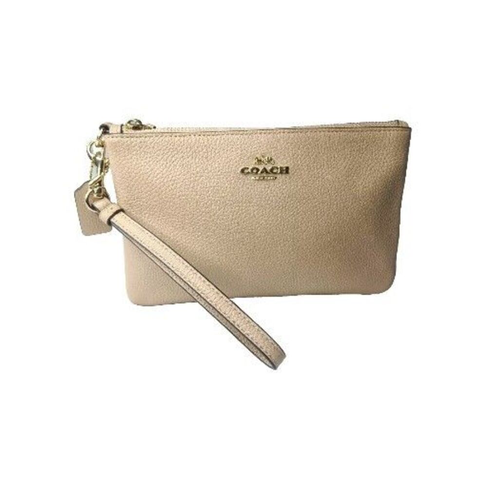 Coach Wristlet Tan Leather Small Purse 22952